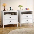Comodini bianco con vano contenitore struttura in metallo