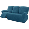 Seduta lounge blu reclinabile rivestimento in velluto