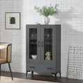Credenza da soggiorno con cassetti con vetro grigio scuro