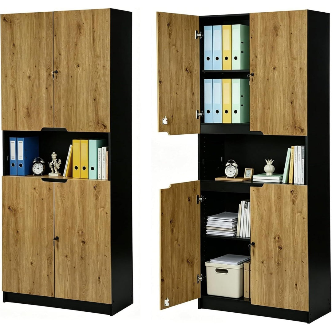 Arredo per soggiorno regolabile con vano contenitore nero