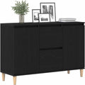 Madia contenitore in legno massello nero