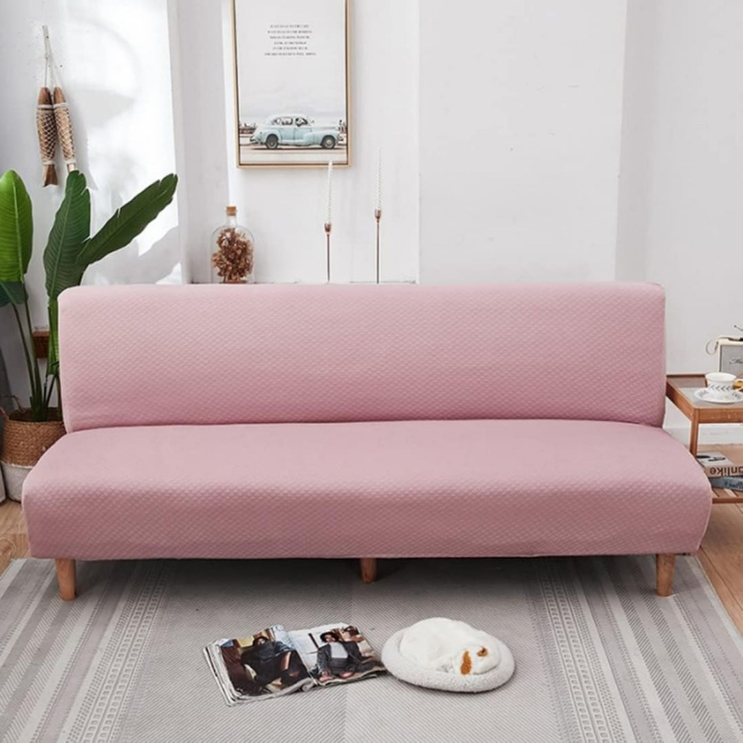 Divano da soggiorno Copridivano,Coprifuton Moderno Senza Braccia Copridivano rosa