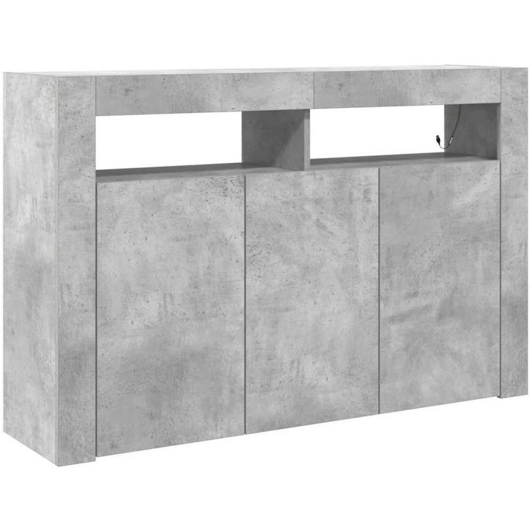 Credenza da soggiorno regolabile con illuminazione LED grigio