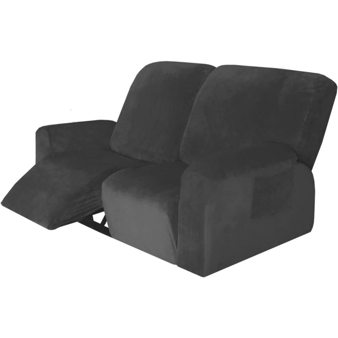Divano da soggiorno YOPOIY Velluto Copripoltrona Relax Reclinabile, grigio