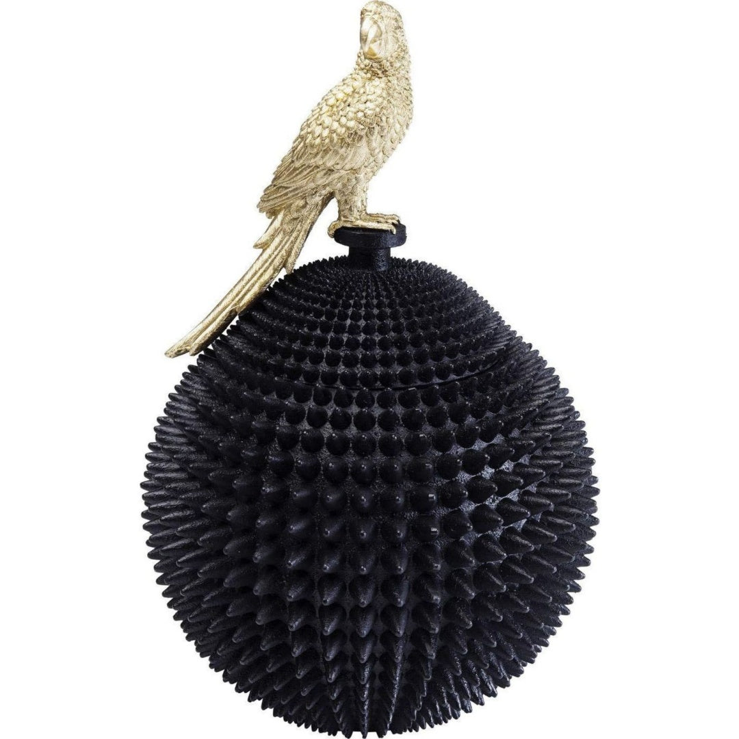 Arredo per soggiorno Kare Design Scatola Decorativa Parrot,Nero/Oro, nero