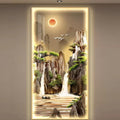Arredo per soggiorno con illuminazione LED nero