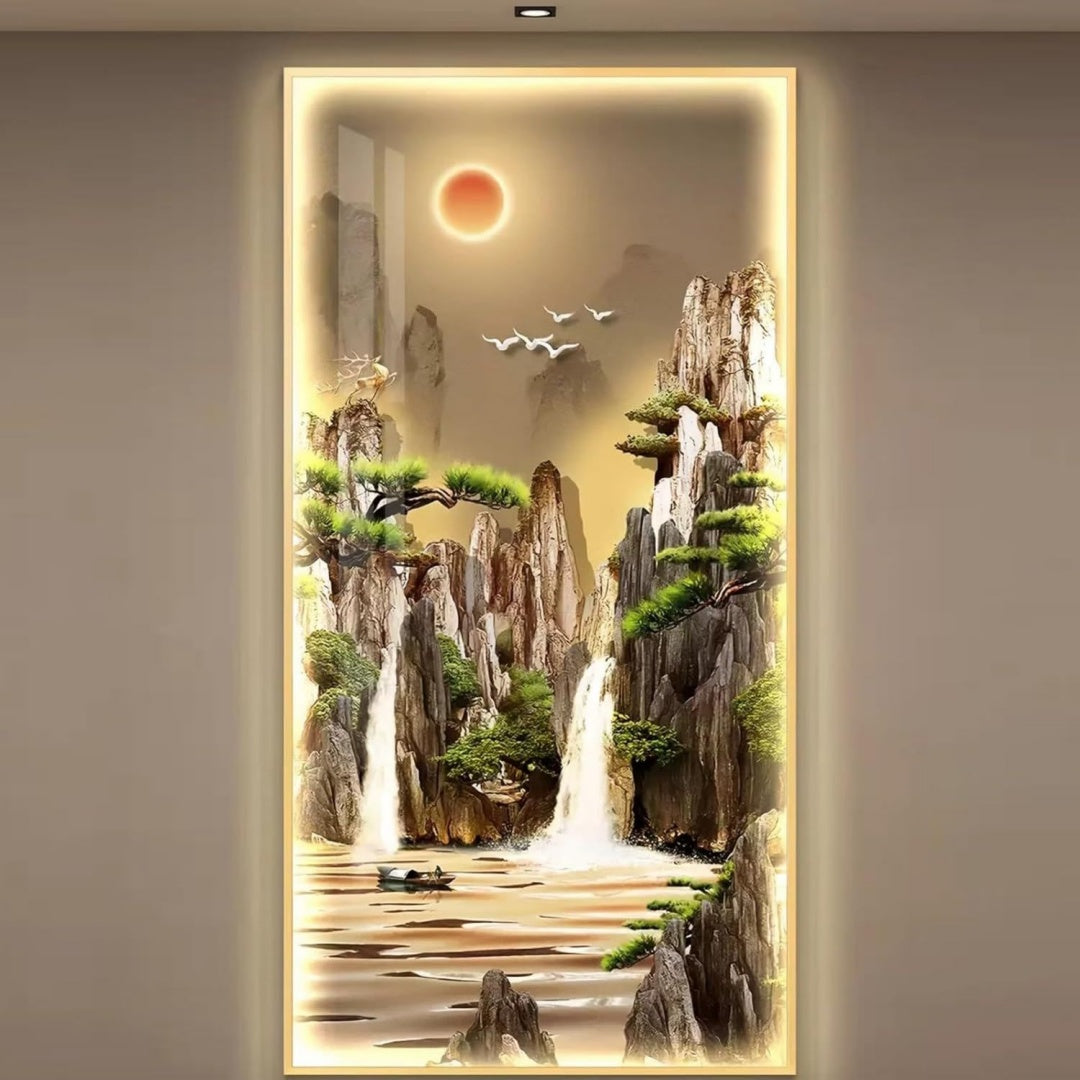 Arredo per soggiorno con illuminazione LED nero
