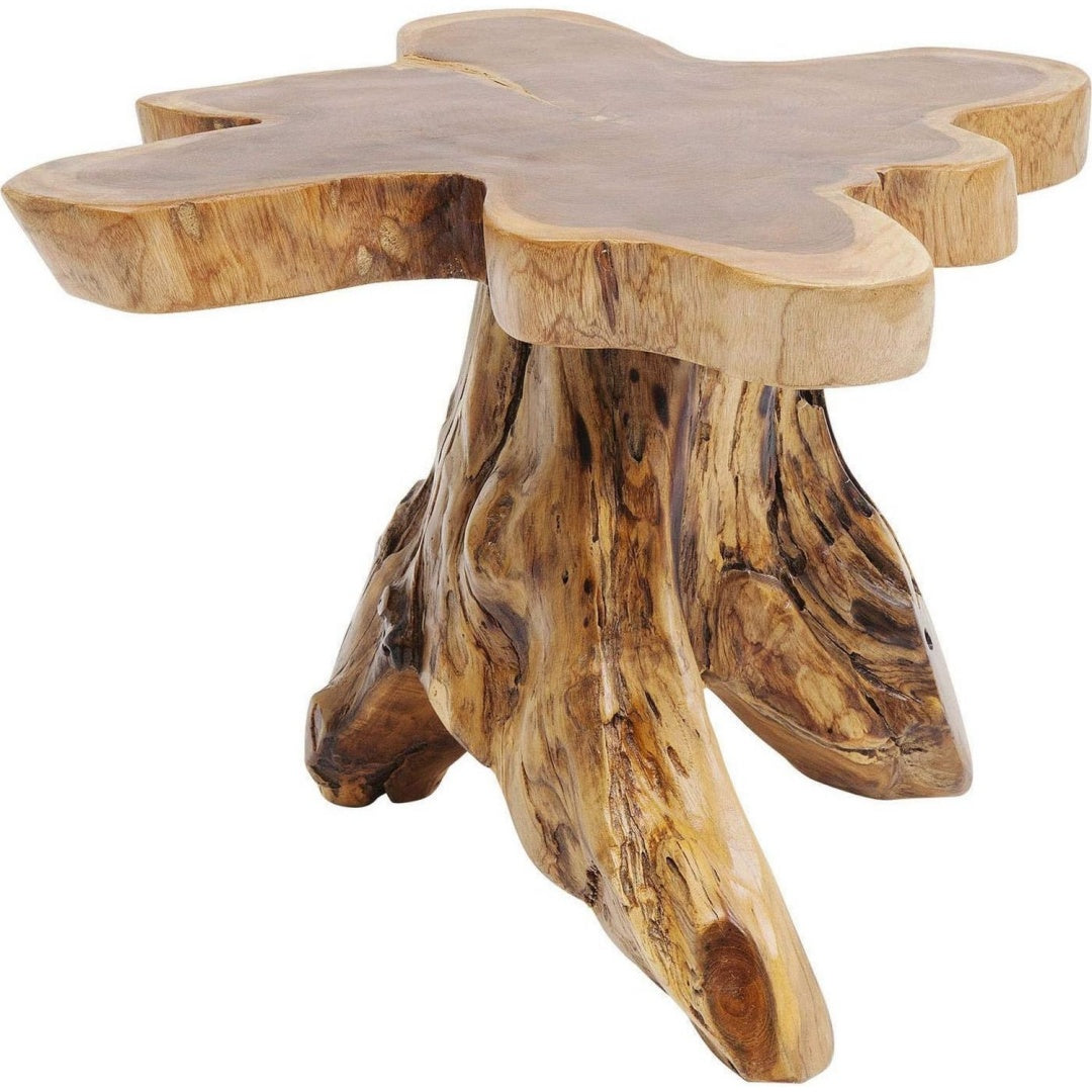 Tavolino laterale in legno massello marrone