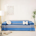 Divano confortevole Homewish Copridivano righe grigie, blu
