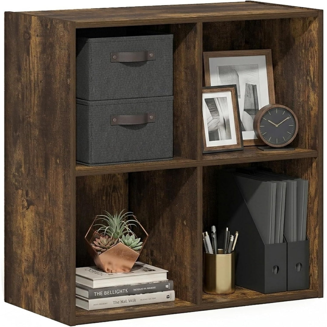 Mobile libreria con vano contenitore con ripiani naturale