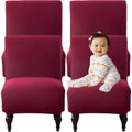 Poltrona confortevole rivestimento in tessuto rosso