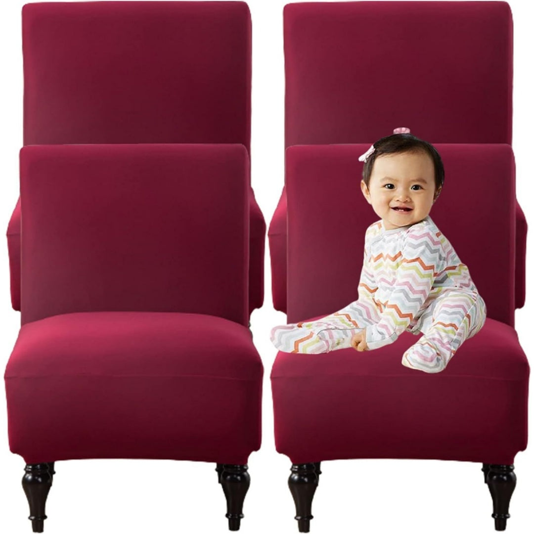 Poltrona confortevole rivestimento in tessuto rosso