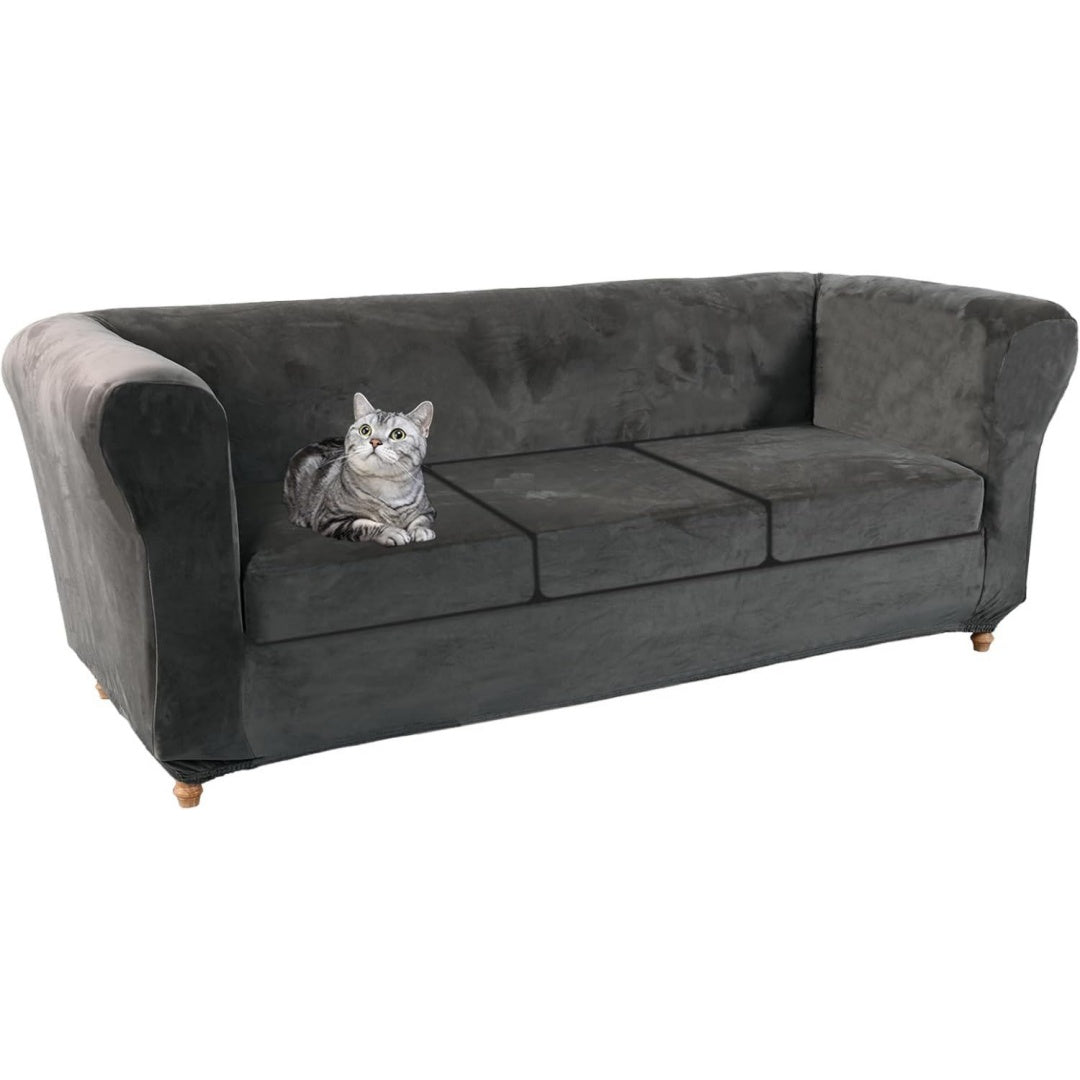 Seduta imbottita Copridivano Elasticizzato Chesterfield, Pezzo, Soggiorno, grigio